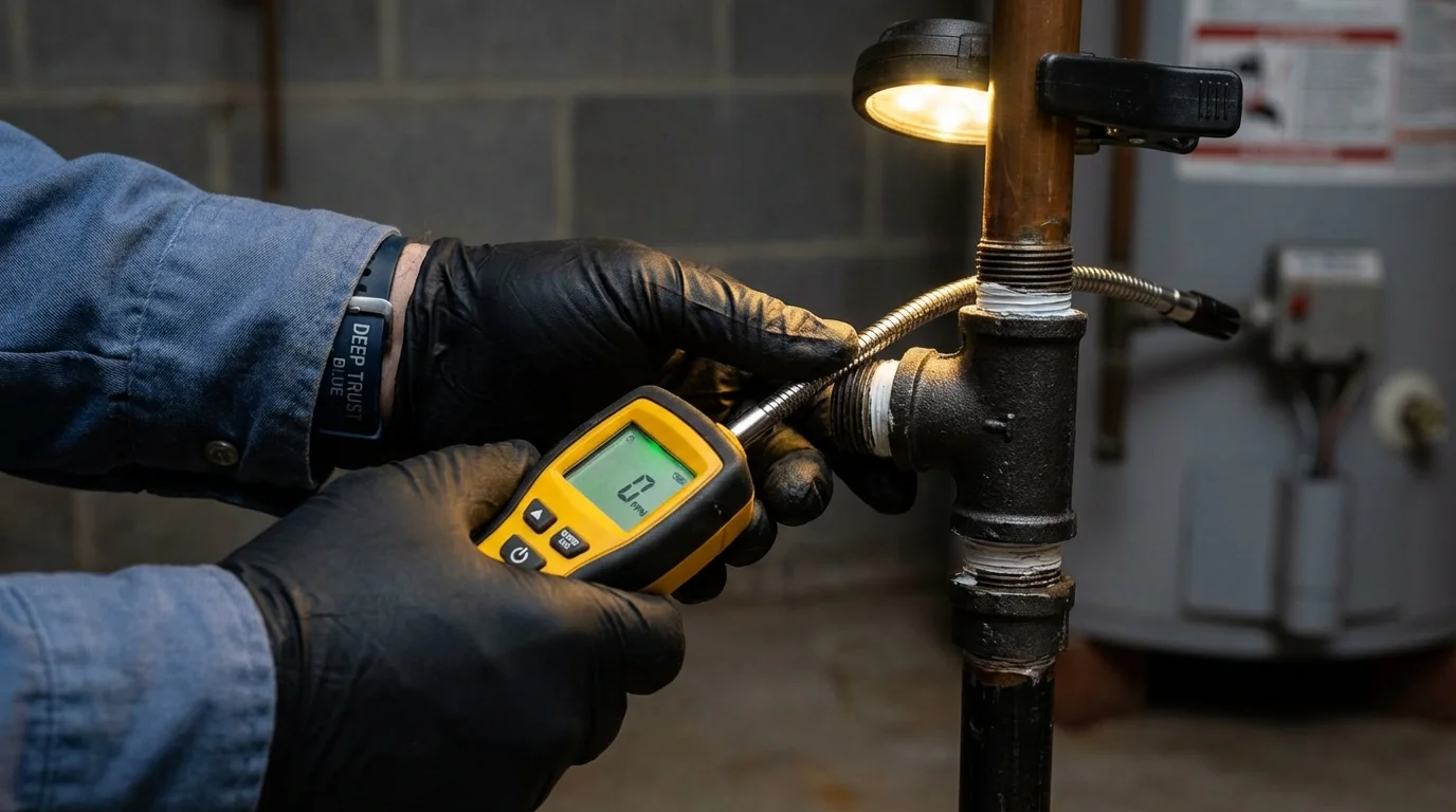 Gas leak detection with electronic sniffer by Johns Plumbing LLC in Brownwood
